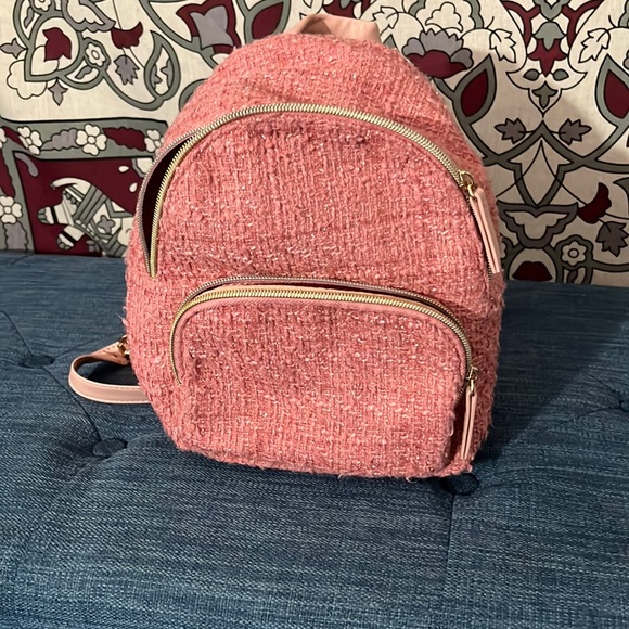 f21 mini backpack Saguaro Summer and Rose The design includes a main compartment and a front pocket with a zipper and custom zipper pull Forever 21 Black Mini Backpack